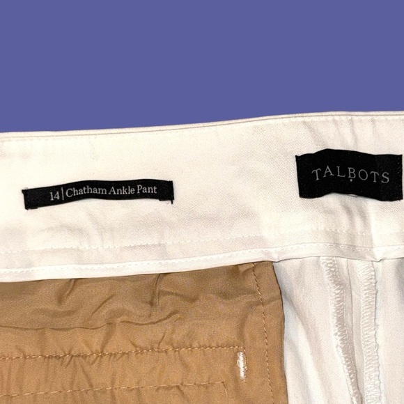 TALBOTS CHATHAM ANKLE PANTS - 14 White - Picture 3 of 12